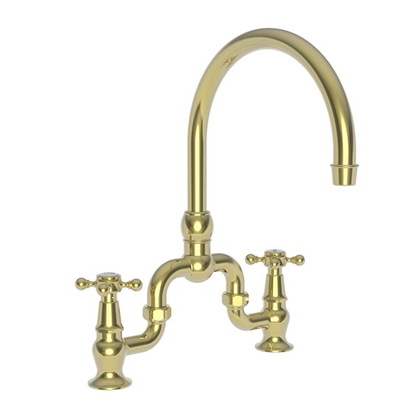 Newport Brass Kitchen Bridge Faucet in Polished Brass Uncoated (Living) 9464-03N - main